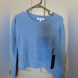 Madden Girl Soft Blue Crew Neck Sweater